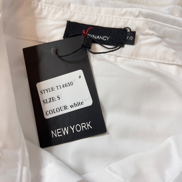 # A230   Nancy  Resort Chic  White Sequin Floral   Shirt Dress  NWT  S - Picture 7 of 8